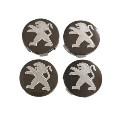 Set 4 capace jante Peugeot, gri, 60mm pentru jante aliaj