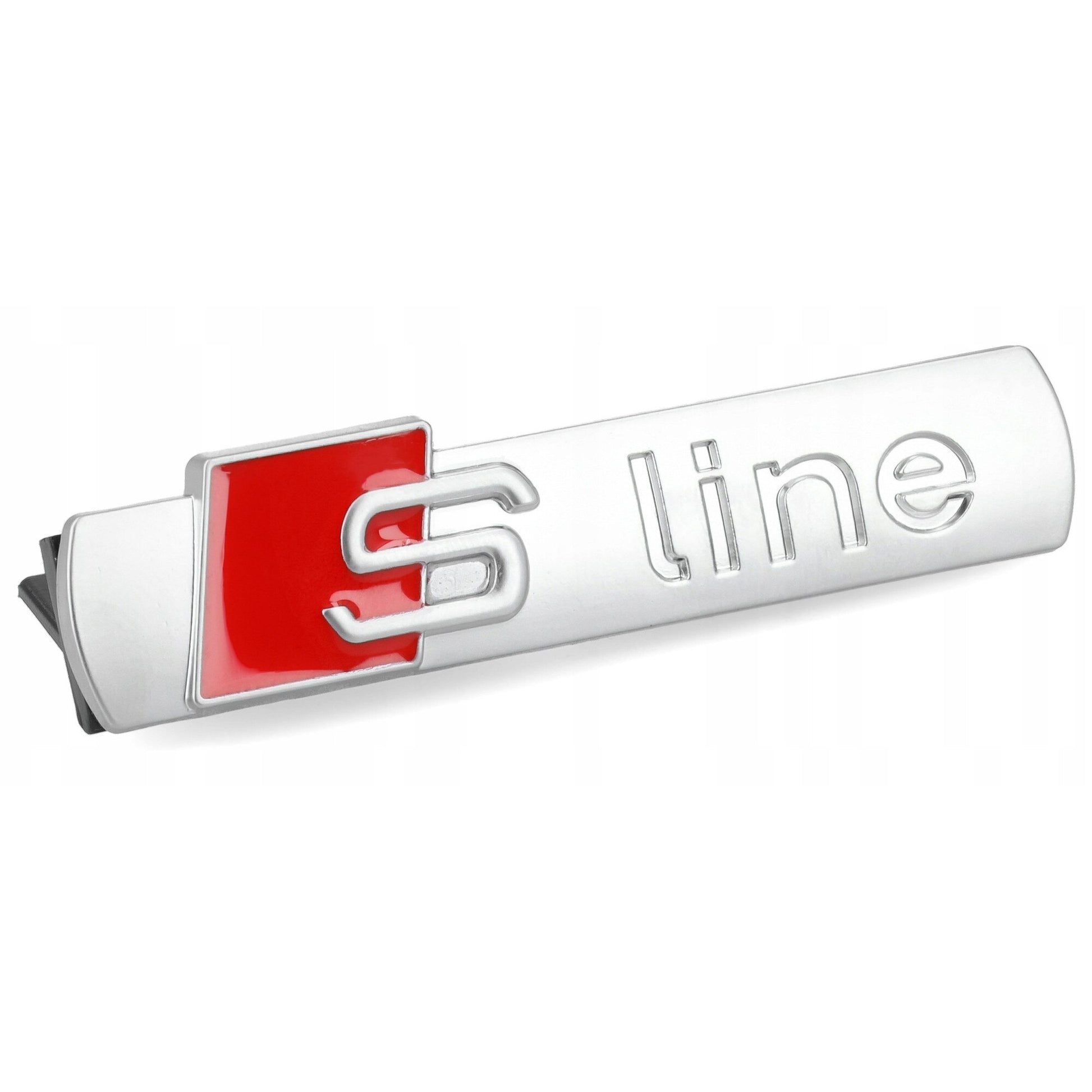 Emblema auto Audi S-LINE, 7x1,7x3 cm, argintie, montaj simplu