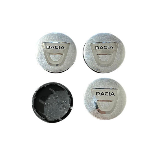 Set 4 capace roti 56mm Dacia argintii compatibil/inlocuitor janta aliaj