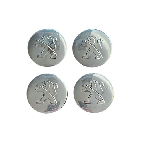 Set 4 capace roti 58mm exterior, 50, 5mm interior Peugeot argintiu compatibil/inlocuitor janta aliaj