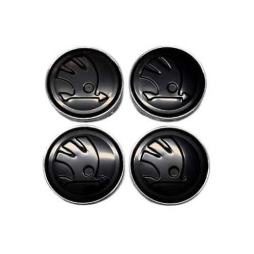 Set 4 capace roti 60mm Skoda negre compatibil/inlocuitor janta aliaj