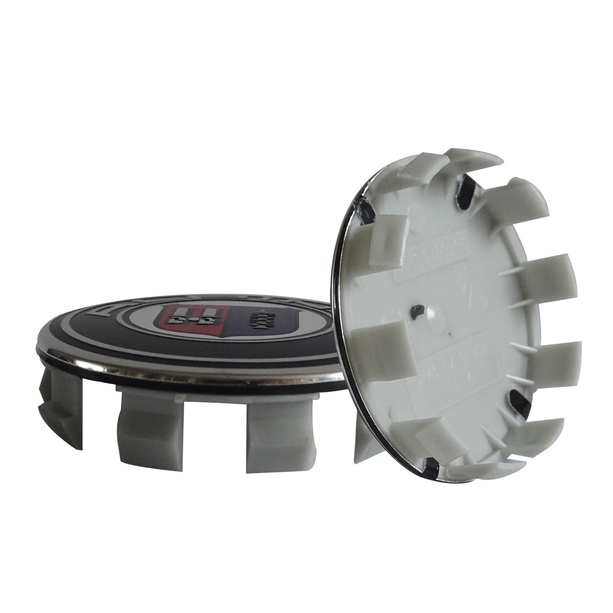 Set 4 capacele roti 68 mm Alpina, pentru jante aliaj, Negru, chrom