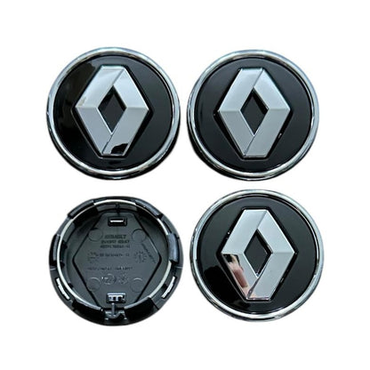 Set 4 capacele roti 57 mm Renault, Negru Chrome