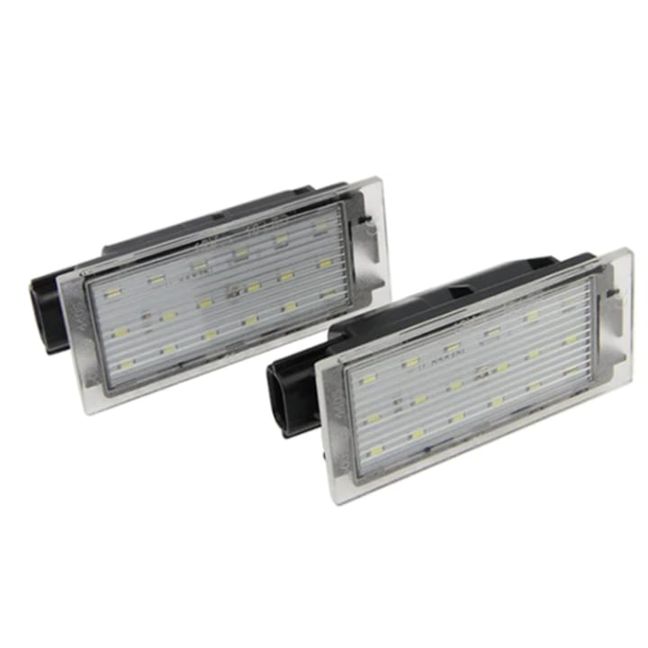 Set 2 Lampi LED Numar inmatriculare, Renault Clio III, Master II, Megane II FL, Megane III Laguna II FL Laguna III Twingo II