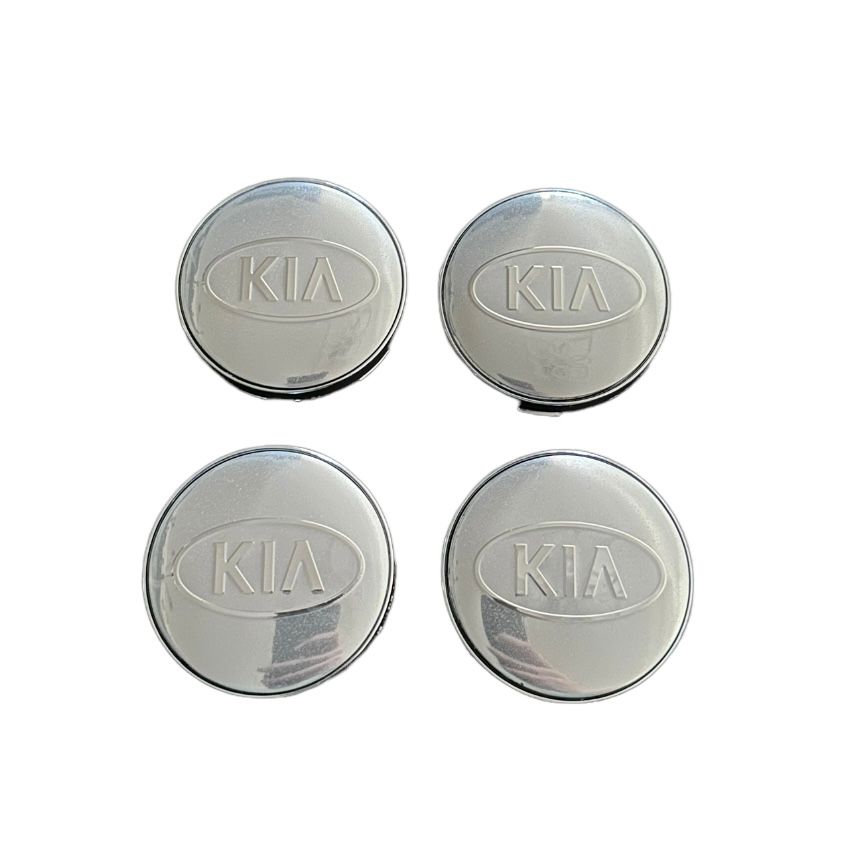 Set 4 capace roti 60mm Kia argintii compatibil/inlocuitor janta aliaj
