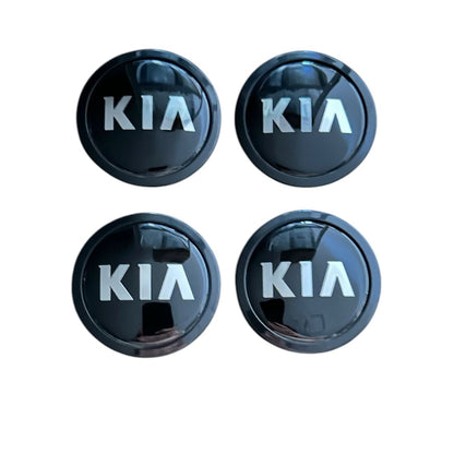 Set 4 capace roti 75mm exterior, 69mm interior Kia negre compatibil/inlocuitor janta aliaj