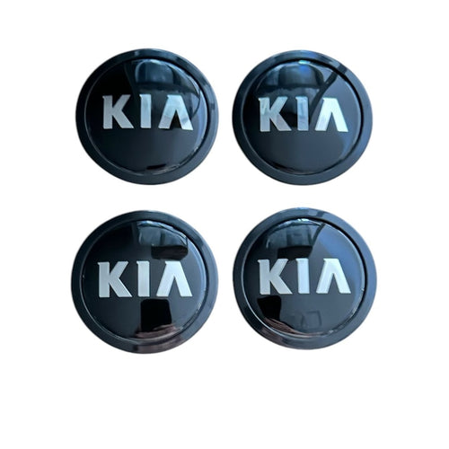 Set 4 capace roti 75mm exterior, 69mm interior Kia negre compatibil/inlocuitor janta aliaj