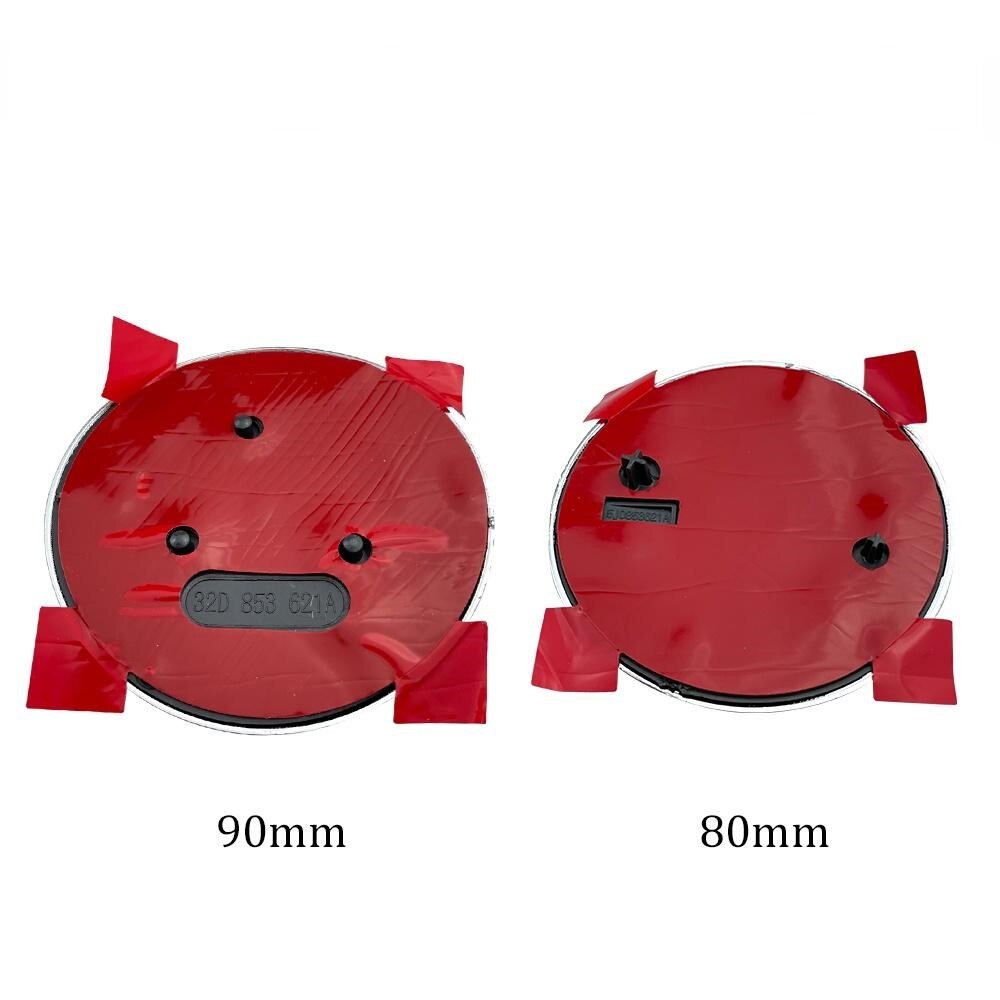 Set doua embleme capota/portbagaj pentru Skoda Octavia Superb Fabia Rapid Kodiaq 80mm 90mm negru lucios