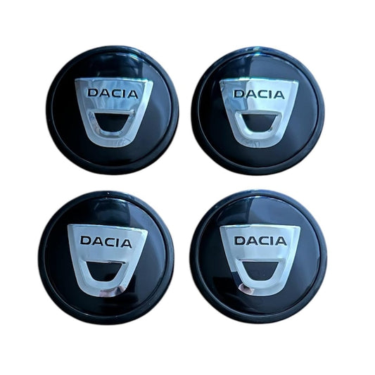 Set 4 capace roti 65mm exterior, 58mm interior Dacia negre compatibil/inlocuitor janta aliaj