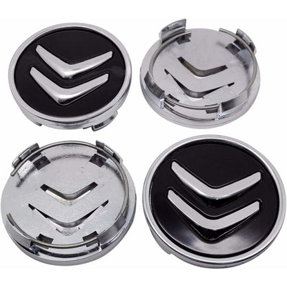 Set capace roti, QttvbTna, ABS, Compatibil cu Citroen, 60 mm, Argintiu/Negru