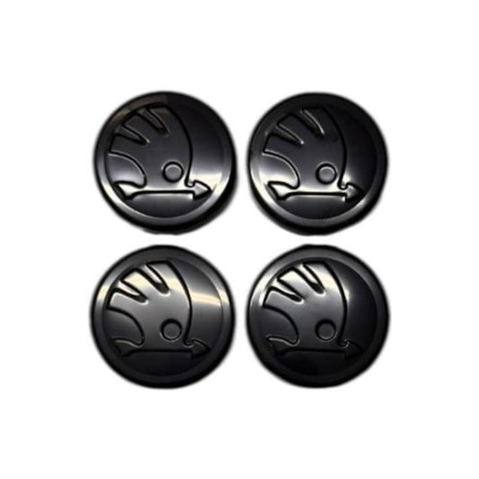 Set 4 capace roti 56mm Skoda negre compatibil/inlocuitor janta aliaj