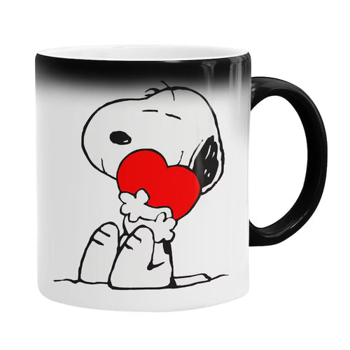Cana termosensibila Magic Mug Snoopy, Ceramica, 330 ml, Multicolor
