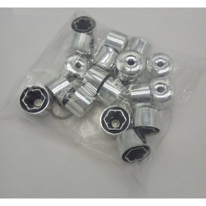 Set 20 capace prezoane pe 17 + cheie de scos capacele, argintii