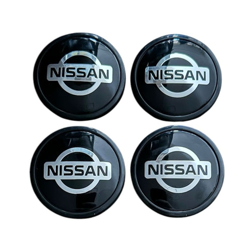 Set 4 capace roti 63mm exterior, 58mm interior Nissan negre compatibil/inlocuitor janta aliaj