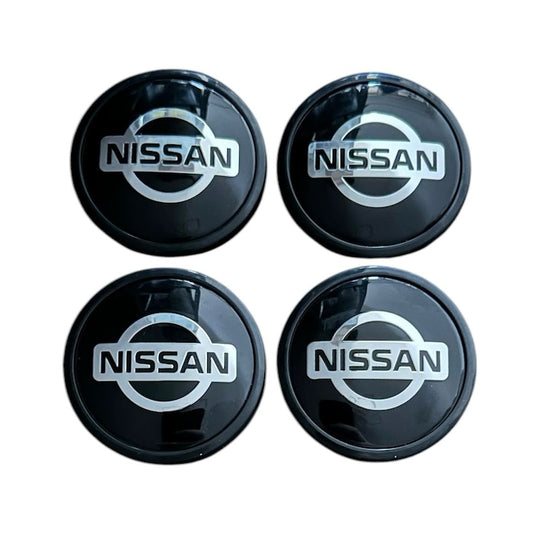 Set 4 capace roti 63mm exterior, 58mm interior Nissan negre compatibil/inlocuitor janta aliaj