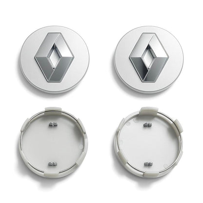 Set 4 capace roti 60mm Renault compatibil/inlocuitor janta aliaj model 3D Argintiu