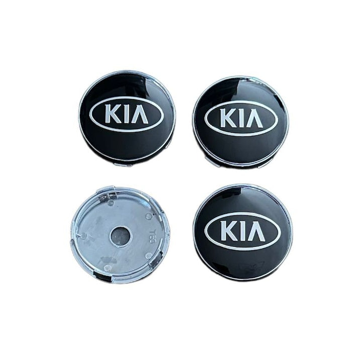Set 4 capace roti 60mm Kia negre compatibil/inlocuitor janta aliaj