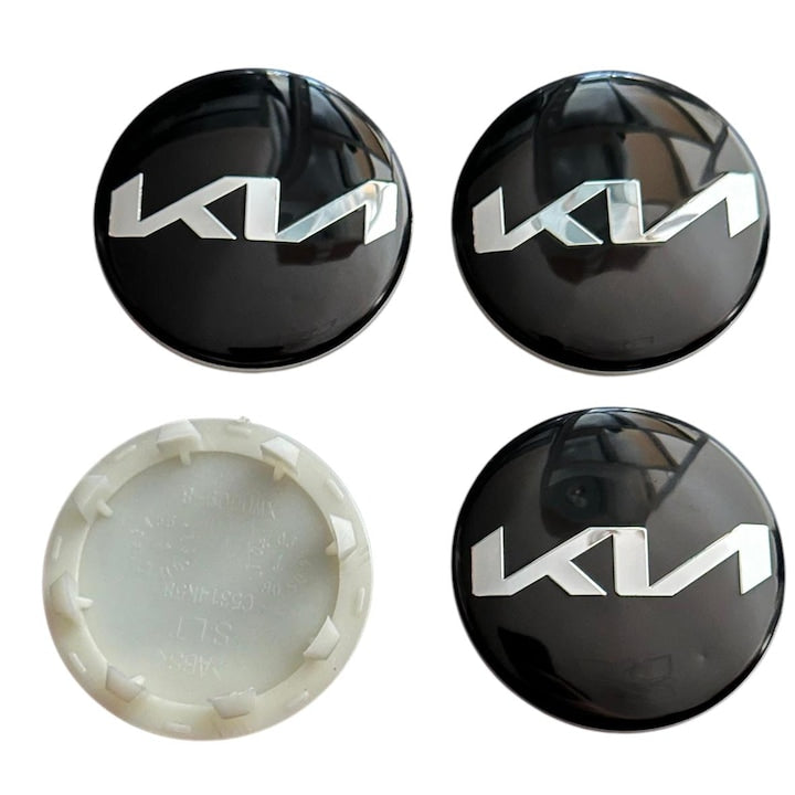 Set 4 capace roti 58 mm negre compatibil janta aliaj KIA Model Nou