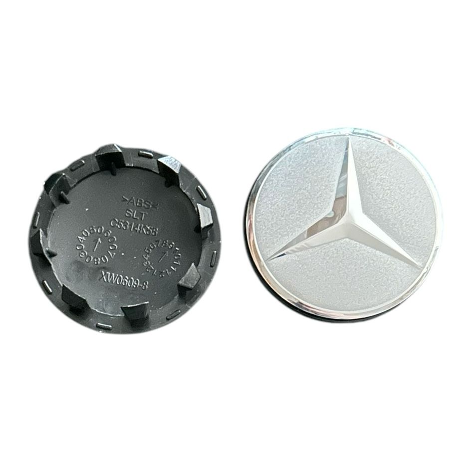 Set 4 capace roti 58mm exterior, 50, 5mm interior Mercedes star gri compatibil/inlocuitor janta aliaj