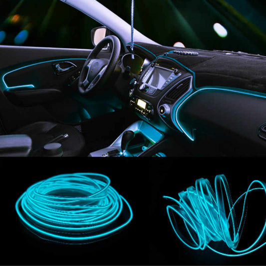 Fir cu neon 2 metri 12V albastru deschis