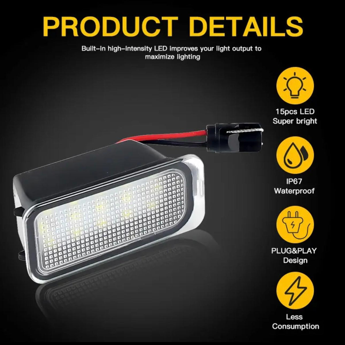 Lampi numar LED Premium pentru Ford Fiesta, Focus, Mondeo, Kuga, C-Max, S-Max, Jaguar XF XJ, set 2 bucati Canbus, fara eroare