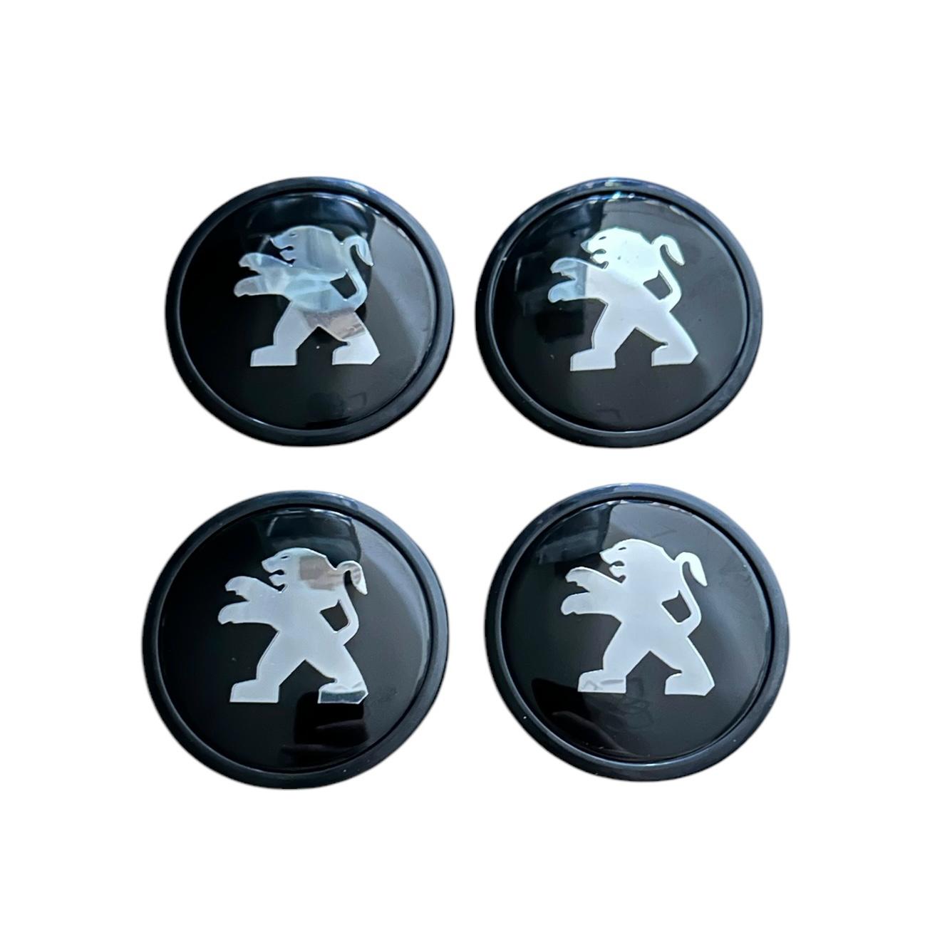 Set 4 capace roti 62mm exterior Peugeot negre compatibil/inlocuitor janta aliaj