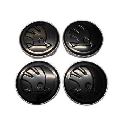 Set 4 capace roti 60mm Skoda negre compatibil/inlocuitor janta aliaj