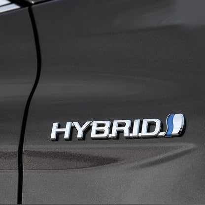 Emblema Hybrid 3D pentru Toyota, crom cu albastru, dimensiuni 15x2cm