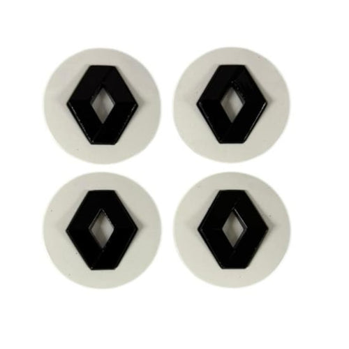 Set 4 capacele roti 57 mm Renault, pentru jante aliaj, Alb Negru