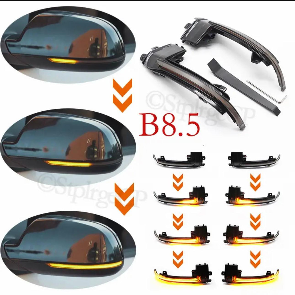 Set 2 Semnalizari Led Oglinda Dinamice, Secventiale compatibile cu : Audi A4 B8, 5, A5 B8, 5, S5, A3 8P, RS3 2012, RS4, RS5
