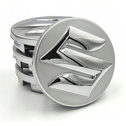 Set 4 capace jante SUZUKI, 58mm, Negru, Argintiu