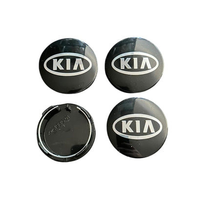 Set 4 capace roti 57mm exterior, 54mm interior Kia Negre compatibil/inlocuitor janta aliaj