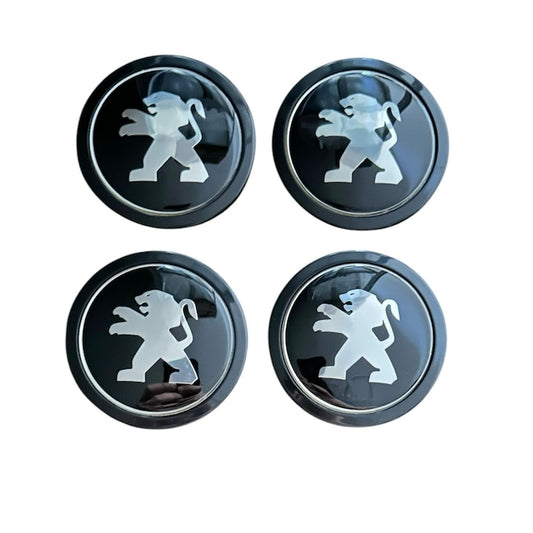 Set 4 capace roti 69mm exterior, 56mm interior Peugeot negre compatibil/inlocuitor janta aliaj