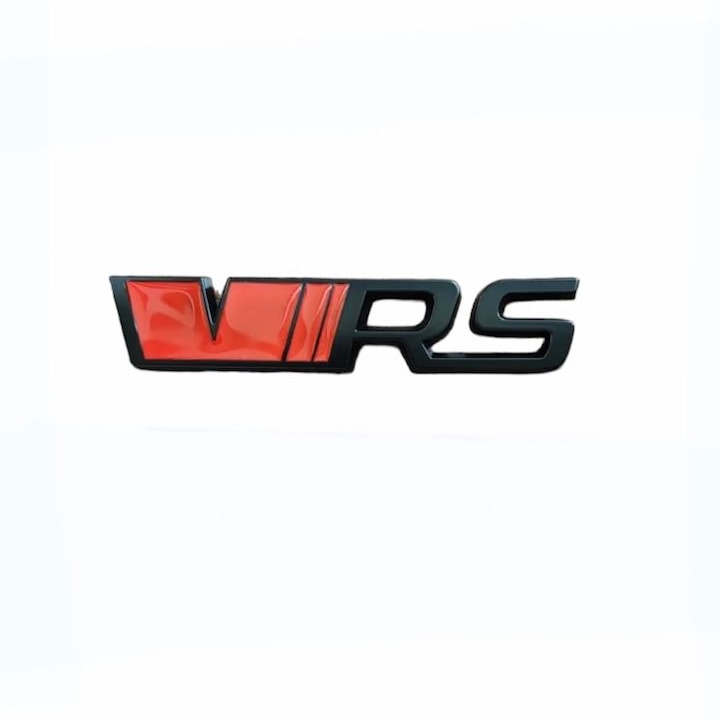 Set 2 Embleme grila plus portbagaj 3D pentru Skoda VRS NegruRosu