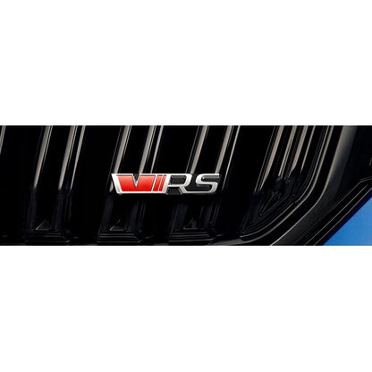 Emblema Skoda VRS, montaj pe capota sau portbagaj, rosu/argintiu