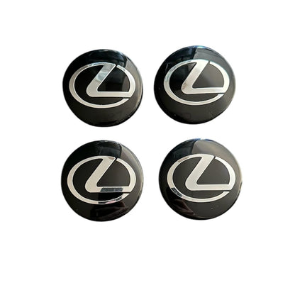 Set 4 capace roti 58mm exterior, 56mm interior Lexus negre compatibil/inlocuitor janta aliaj
