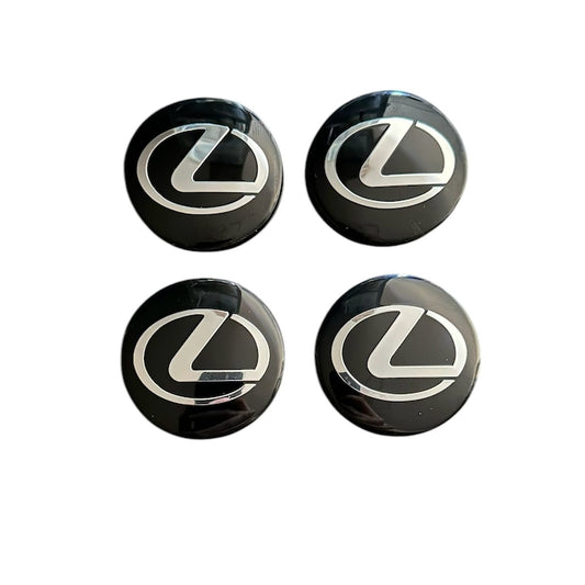 Set 4 capace roti 58mm exterior, 56mm interior Lexus negre compatibil/inlocuitor janta aliaj