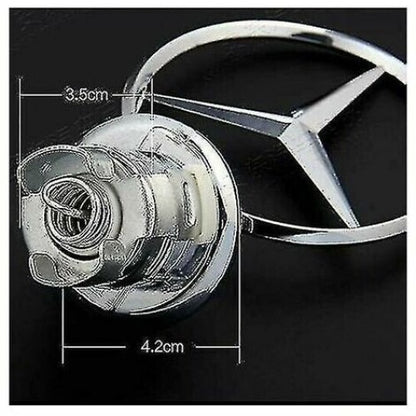 Emblema logo Mercedes-Benz pentru capota, 44mm, argintiu