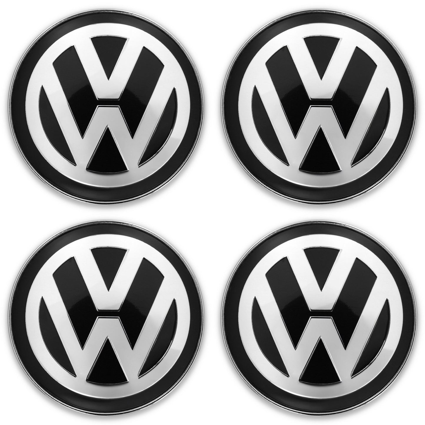 Set 4 Capace roti, Plastic / Aluminiu, Pentru VOLKSWAGEN, 60 mm, Negru