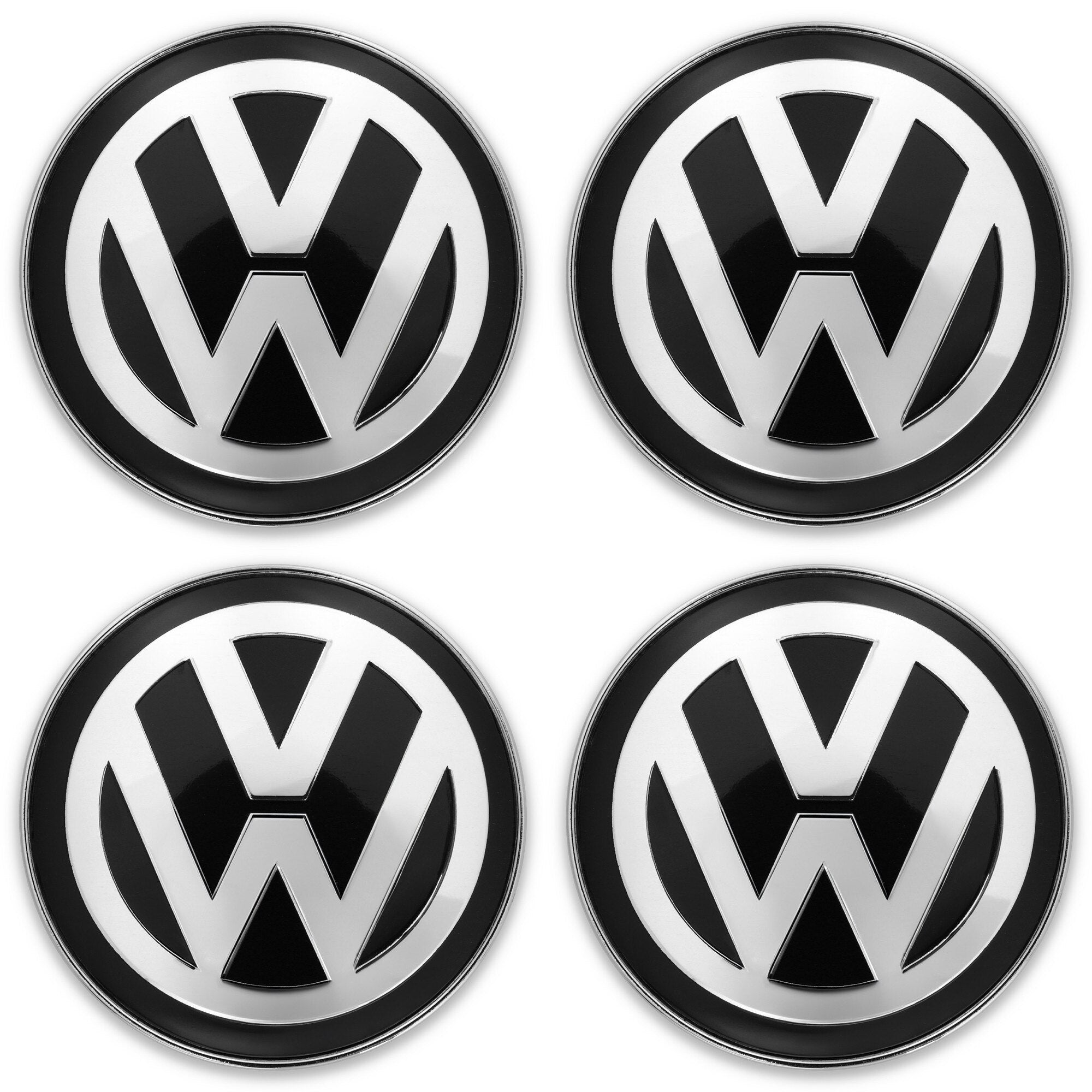 Set 4 Capace roti, Plastic / Aluminiu, Pentru VOLKSWAGEN, 60 mm, Negru