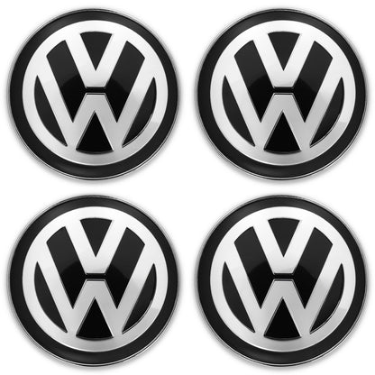 Set 4 Capace roti, Plastic / Aluminiu, Pentru VOLKSWAGEN, 60 mm, Negru