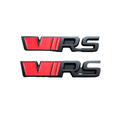 Set 2 Embleme grila plus portbagaj 3D pentru Skoda VRS NegruRosu