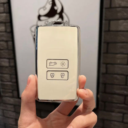 Husa cheie keyless Renault Clio V, Megane IV, Talisman, Kadjar, Zoe, Dacia Duster, Logan 3, Sandero 3 Alb