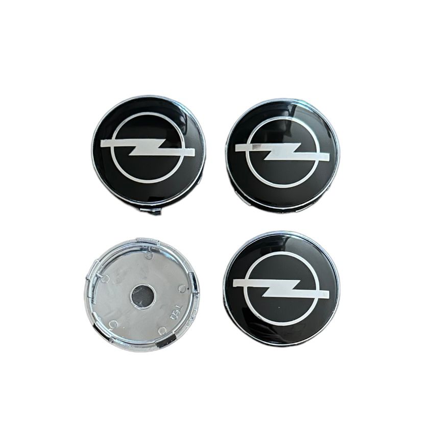 Set 4 capace roti 60mm Opel negre compatibil/inlocuitor janta aliaj