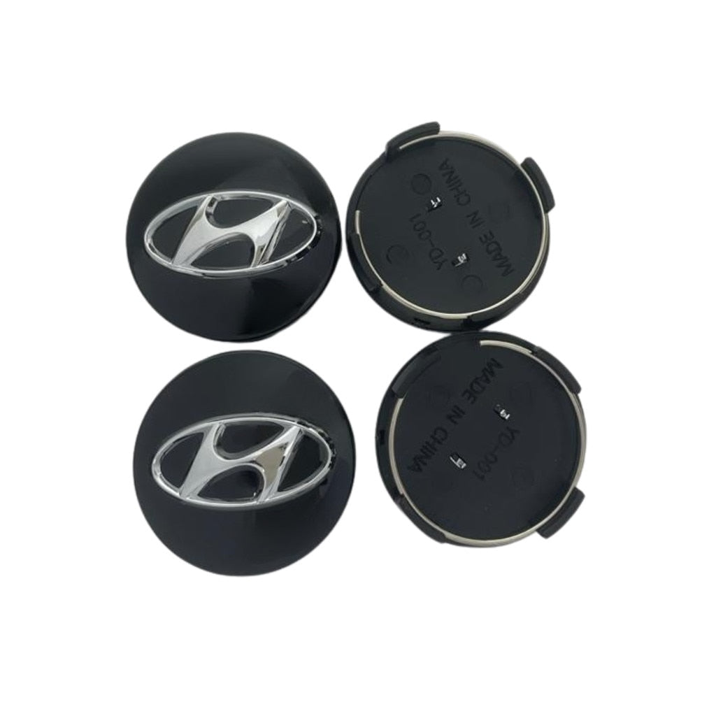 Set 4 capace jante Hyundai, culoare negru, 60mm