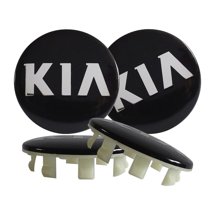 Set 4 capacele roti 58 mm Kia, pentru jante aliaj, Negru chrom