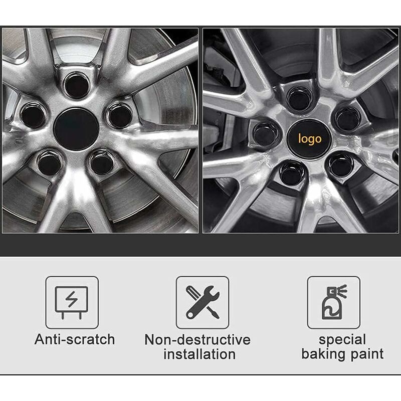 Set capace roti, QttvbTna, ABS, Compatibil cu Citroen, 60 mm, Argintiu/Negru