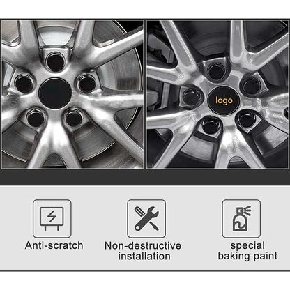 Set capace roti, QttvbTna, ABS, Compatibil cu Citroen, 60 mm, Argintiu/Negru