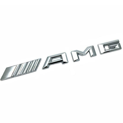 Emblema Pentru Benz montaj pe capota sau portbagaj, Zggzerg, AMG, Trei -dimensionale, Autoadeziv, Anti zgarieturi, Rezistent la uzura, Nu este usor de estompat, Usor de instalat si curatat, Metal, 18cm x 1.7cm, Argintiu