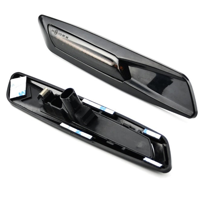 Set 2 lampi semnalizare led dinamica pe aripa, compatibile BMW 1 3 5 Series F30 E90 E91 E92 E93 E46 E60 E61 BMW F10 Style